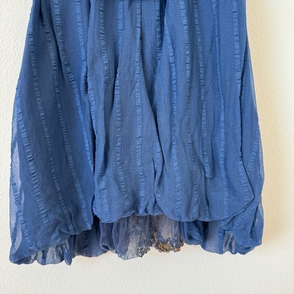 Free People Elisas Off the Shoulder Gold Sequin Blue Top XS SAMPLE - Picture 8 of 15